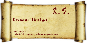 Krauss Ibolya névjegykártya