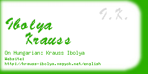 ibolya krauss business card